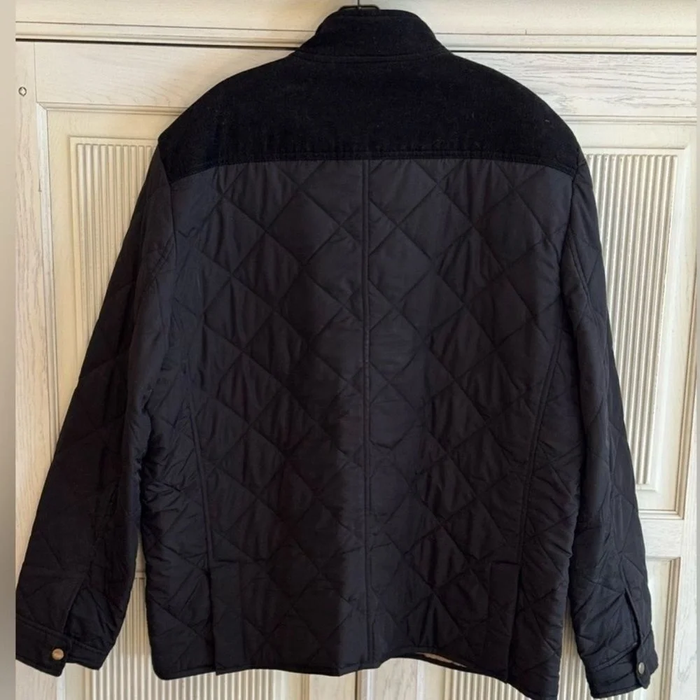 J CREW‎ Mens Greyson Quilted and Corduroy Barn Black Jacket, Size XXL